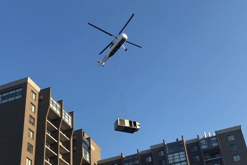 Helicopter HVAC Lift in Fort Worth
